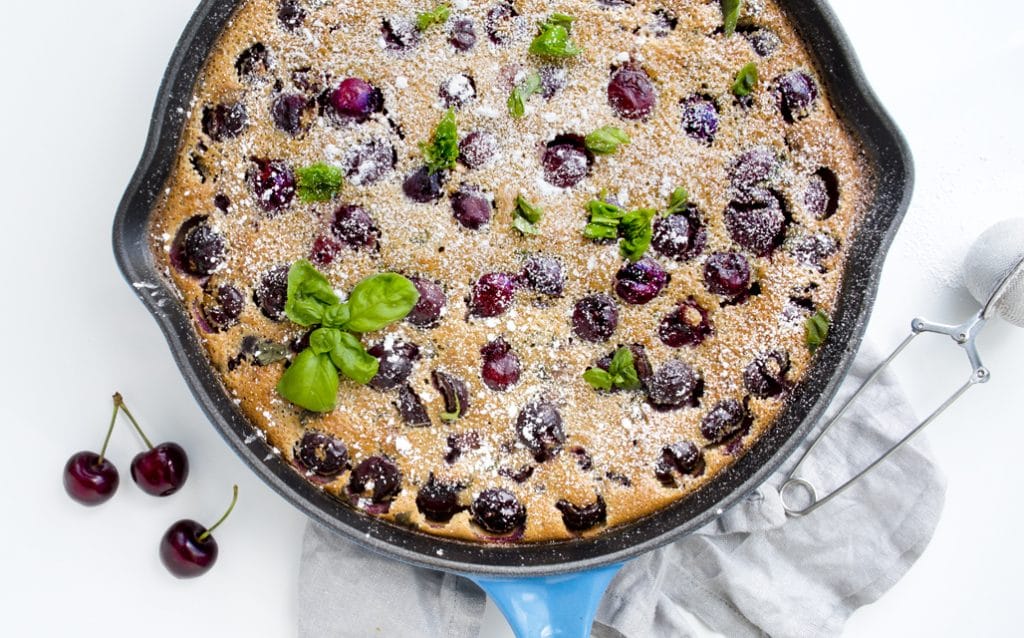 finished sweet cherry clafoutis