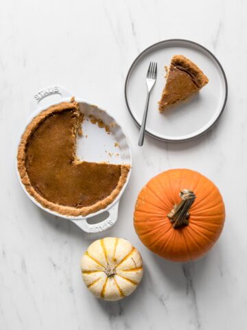 Whole30 pumpkin pie being served