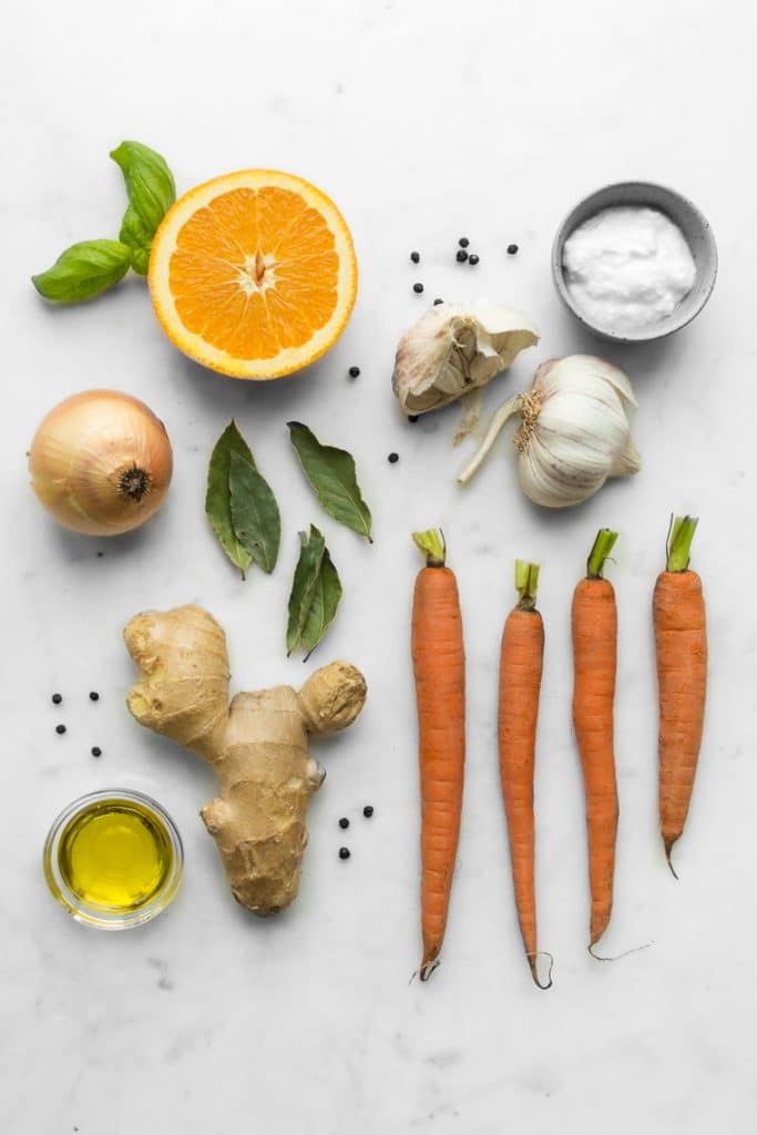 Ingredients for Carrot and Ginger Soup