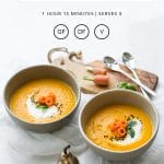 Carrot and Ginger Soup Image with Recipe Info