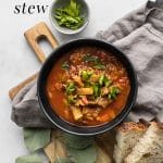 Bowl of Cabbage Roll Stew with Bread