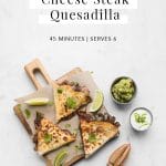 Philly Cheese Steak Quesadilla Image with Title