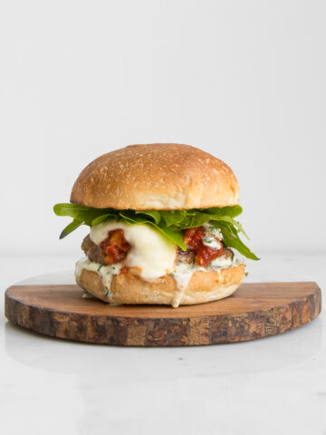 Burger with Tomato Sauce and Cheese