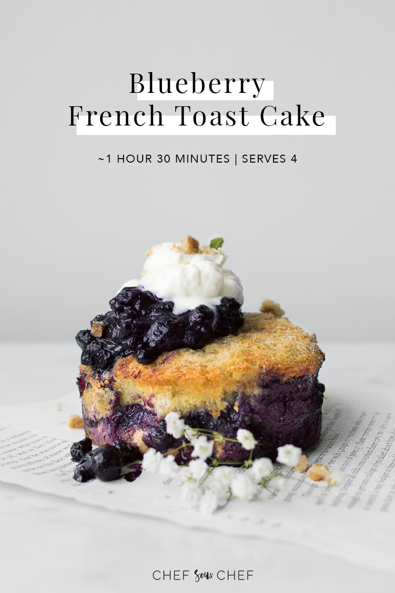 Blueberry French Toast Cake with Text Overlay