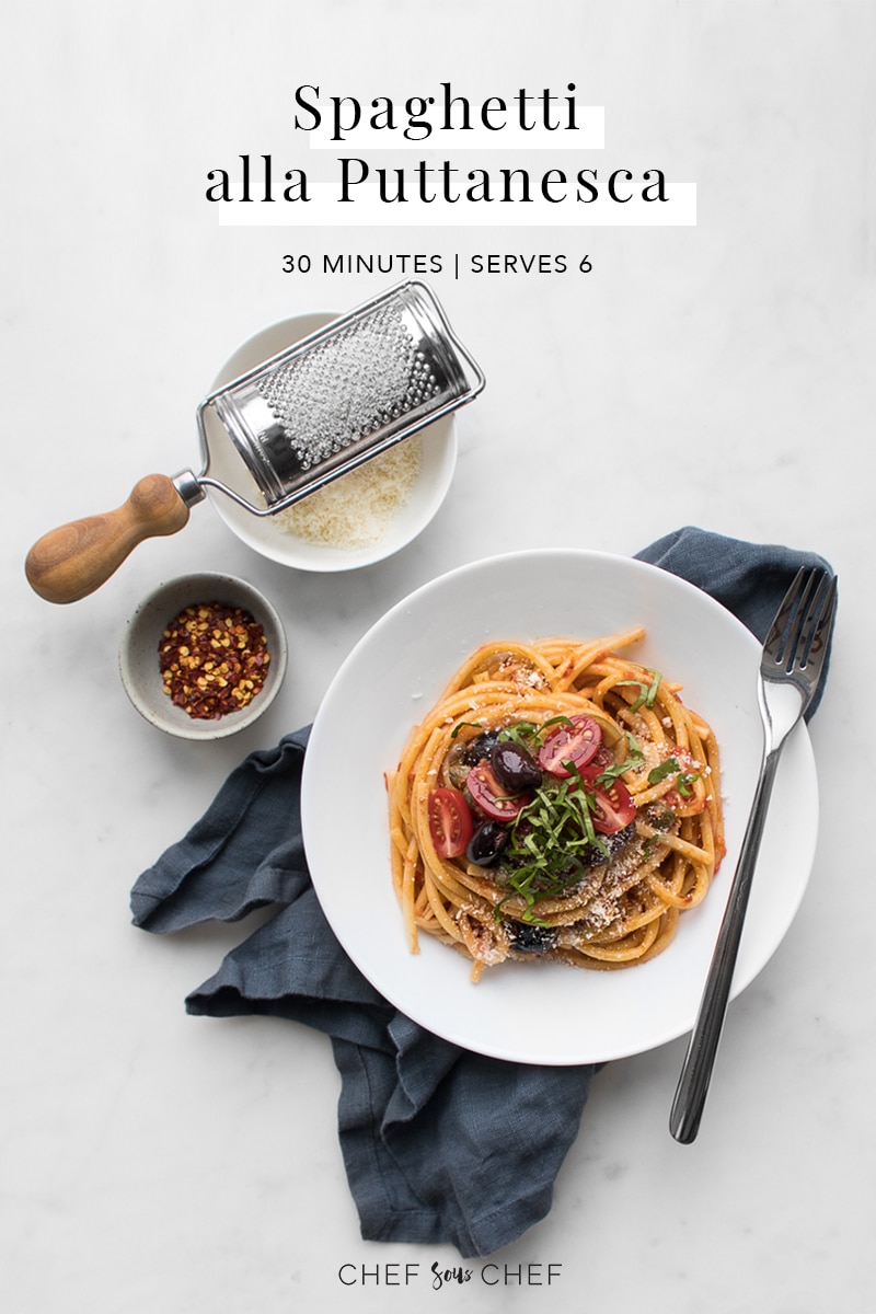 Spaghetti alla Puttanesca with Chili Flakes and Parm