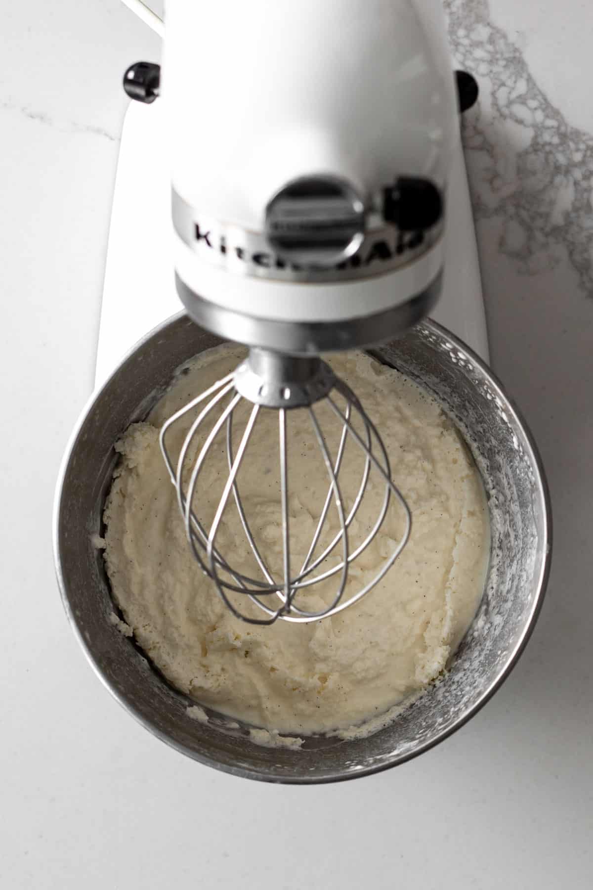 No-churn ice cream in a kitchen-aid mixer