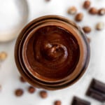 chocolate hazelnut spread in a jar.